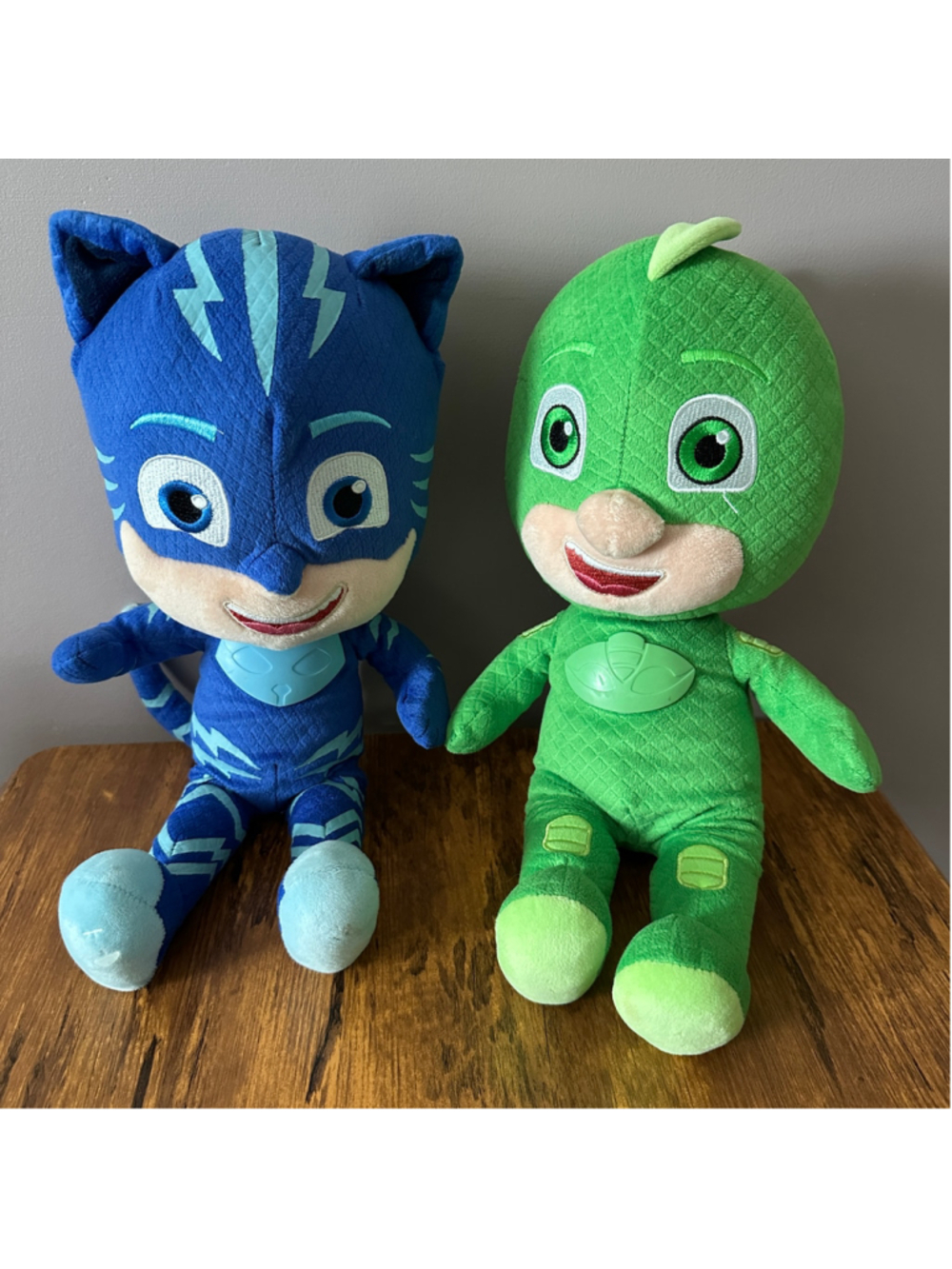 PJ Masks Catboy & Gekko Plush Set 15" Just Play Light Up Blue Green
